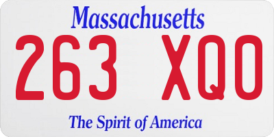 MA license plate 263XQ0
