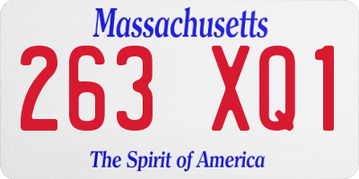 MA license plate 263XQ1