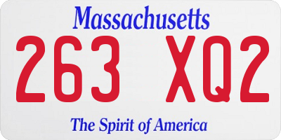 MA license plate 263XQ2
