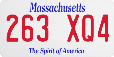 MA license plate 263XQ4