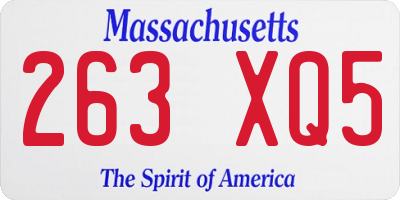 MA license plate 263XQ5