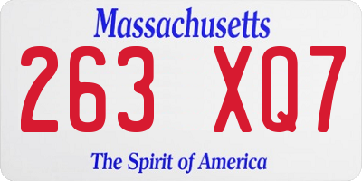 MA license plate 263XQ7