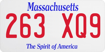 MA license plate 263XQ9