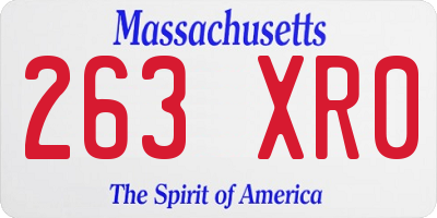 MA license plate 263XR0