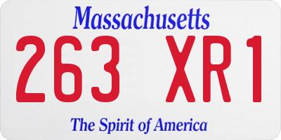 MA license plate 263XR1