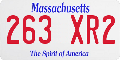 MA license plate 263XR2