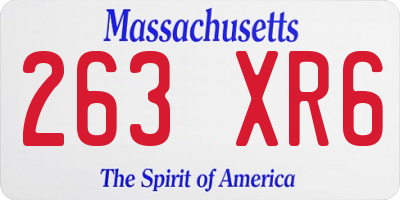 MA license plate 263XR6