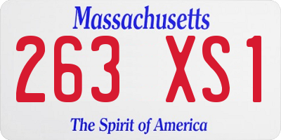MA license plate 263XS1