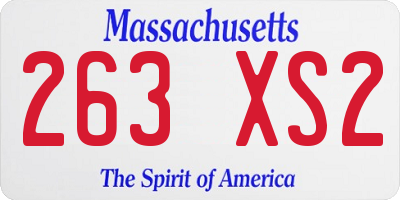 MA license plate 263XS2