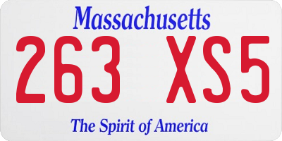MA license plate 263XS5