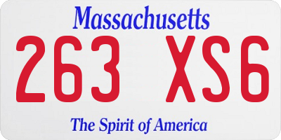 MA license plate 263XS6