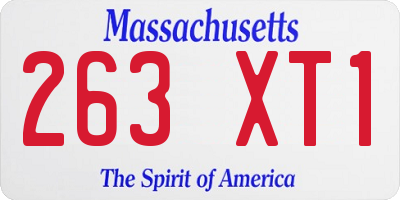 MA license plate 263XT1