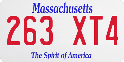 MA license plate 263XT4