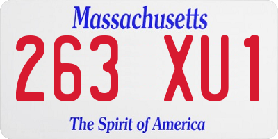 MA license plate 263XU1