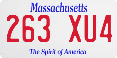 MA license plate 263XU4