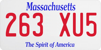 MA license plate 263XU5