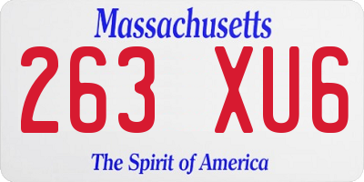 MA license plate 263XU6