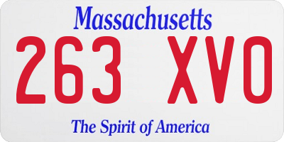 MA license plate 263XV0