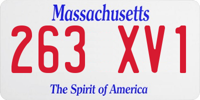 MA license plate 263XV1