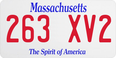 MA license plate 263XV2