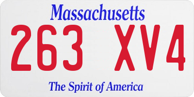 MA license plate 263XV4