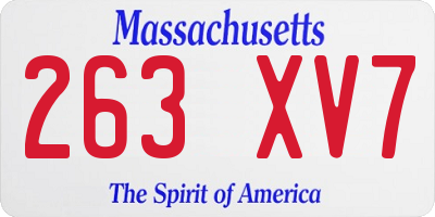 MA license plate 263XV7
