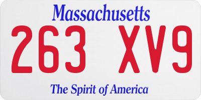 MA license plate 263XV9