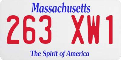 MA license plate 263XW1