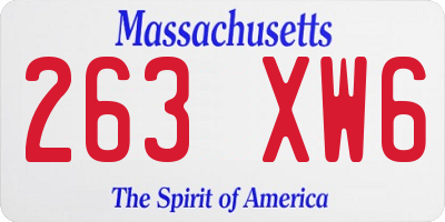 MA license plate 263XW6