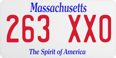 MA license plate 263XX0