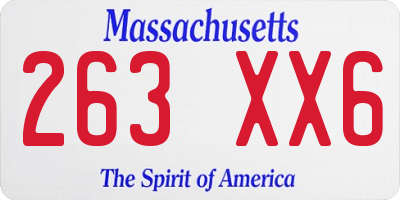 MA license plate 263XX6