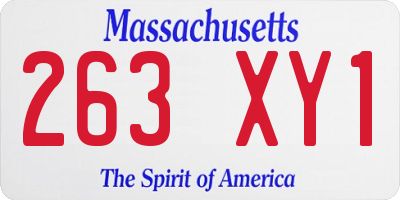 MA license plate 263XY1