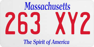 MA license plate 263XY2