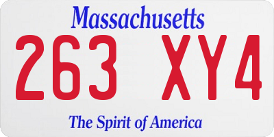 MA license plate 263XY4