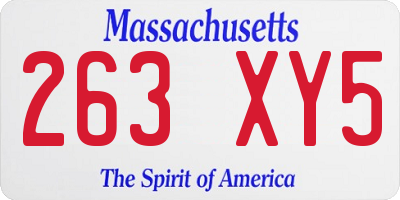 MA license plate 263XY5