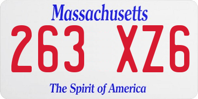 MA license plate 263XZ6