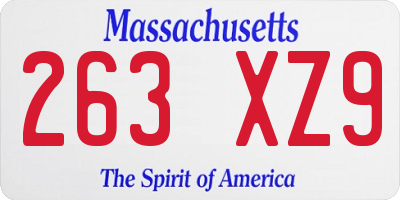 MA license plate 263XZ9