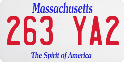 MA license plate 263YA2