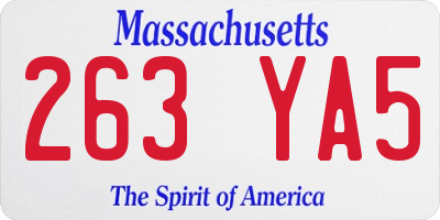 MA license plate 263YA5