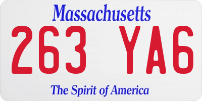 MA license plate 263YA6