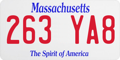MA license plate 263YA8