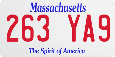 MA license plate 263YA9