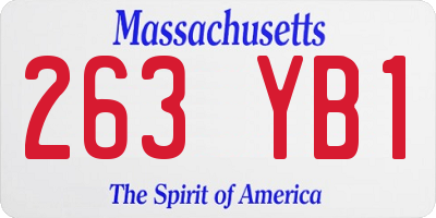 MA license plate 263YB1
