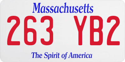MA license plate 263YB2