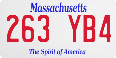 MA license plate 263YB4