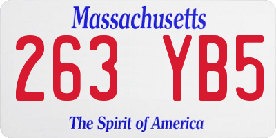 MA license plate 263YB5