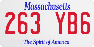 MA license plate 263YB6
