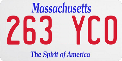 MA license plate 263YC0