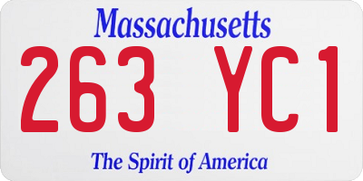 MA license plate 263YC1