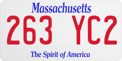 MA license plate 263YC2